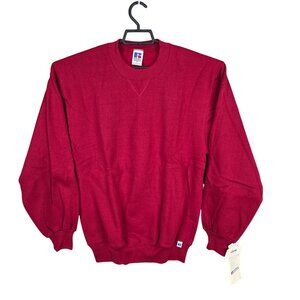 Mens Vintage 1990s Russell Athletic Maroon Sweatshirt Long Sleeve Crew Neck M